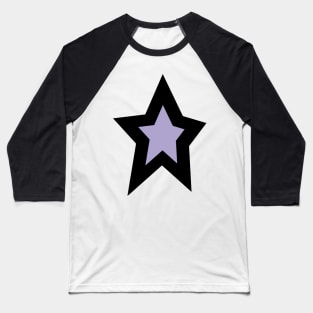 Purple Lavender Star Thick Black Line Baseball T-Shirt